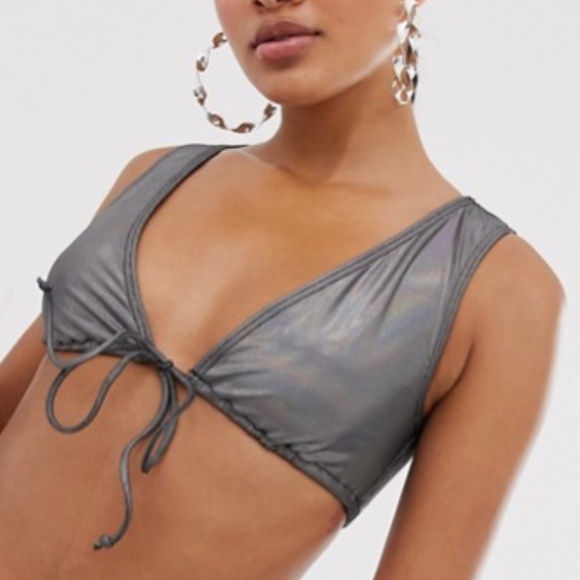 NWT!! ASOS/SOUTH BEACH Holographic Bikini Top! - Picture 1 of 6
